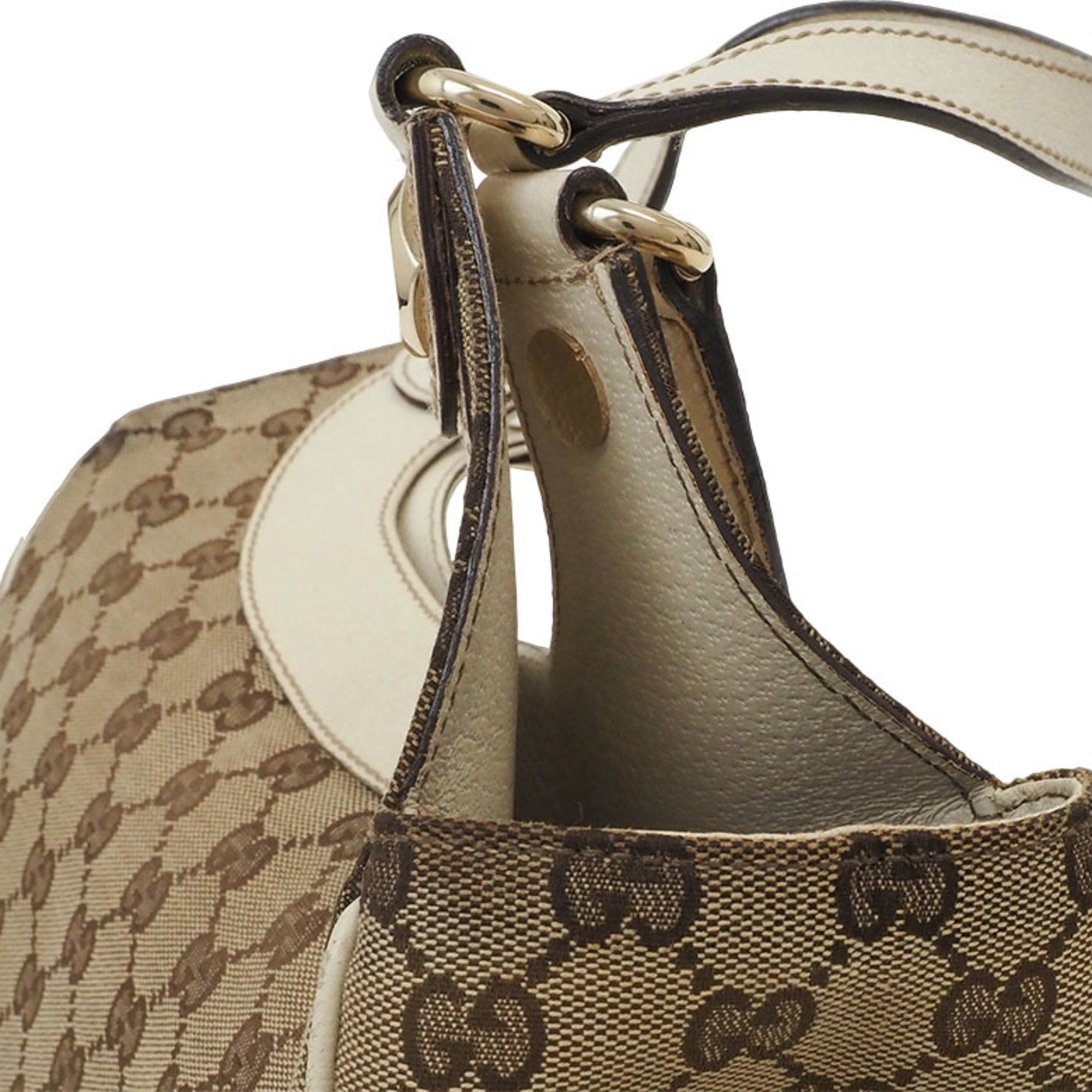 Gucci GG Canvas Tote Bag Beige 154982 Women's Shoulder GUCCI