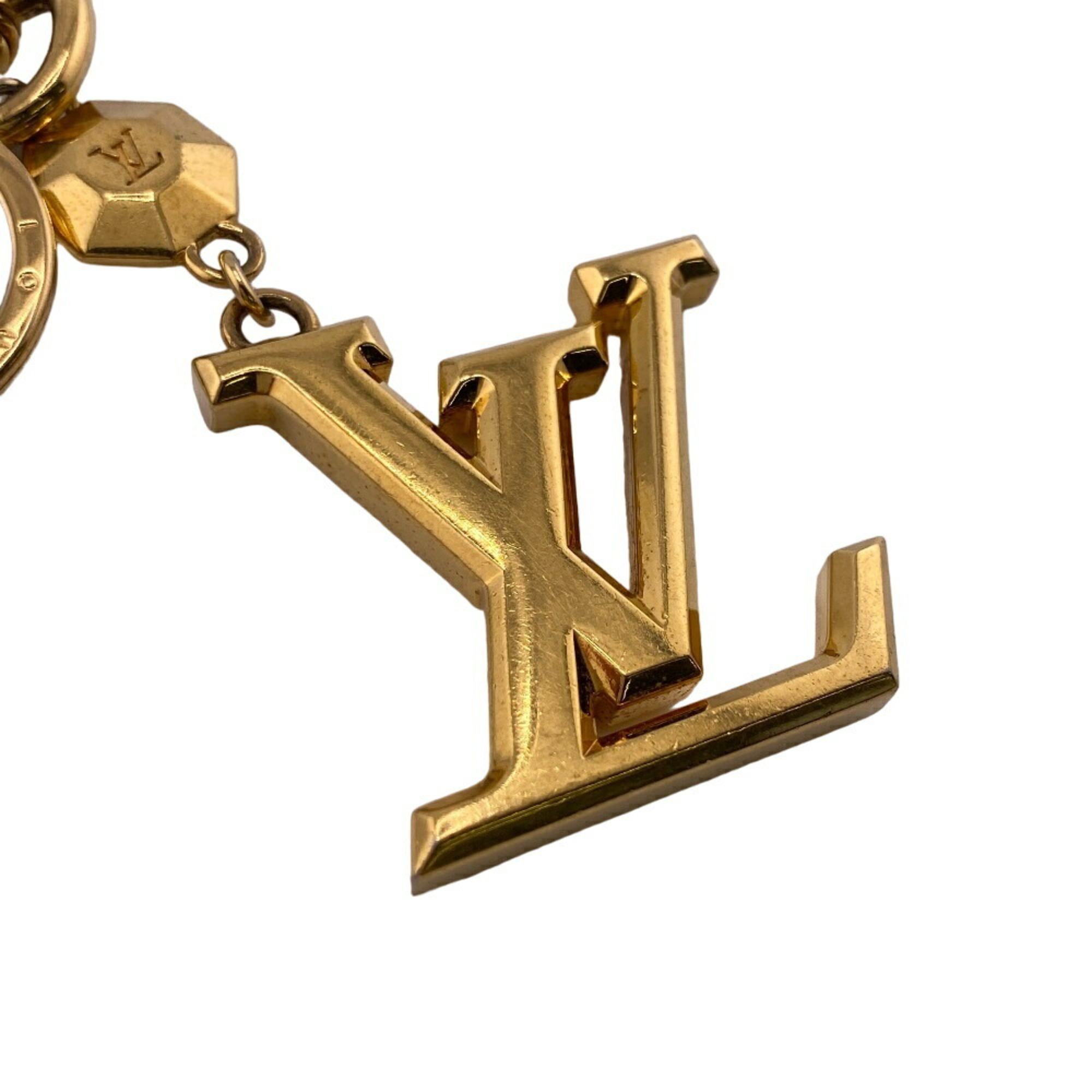 LOUIS VUITTON M65216 LV Facet Keychain Keyring Gold Unisex