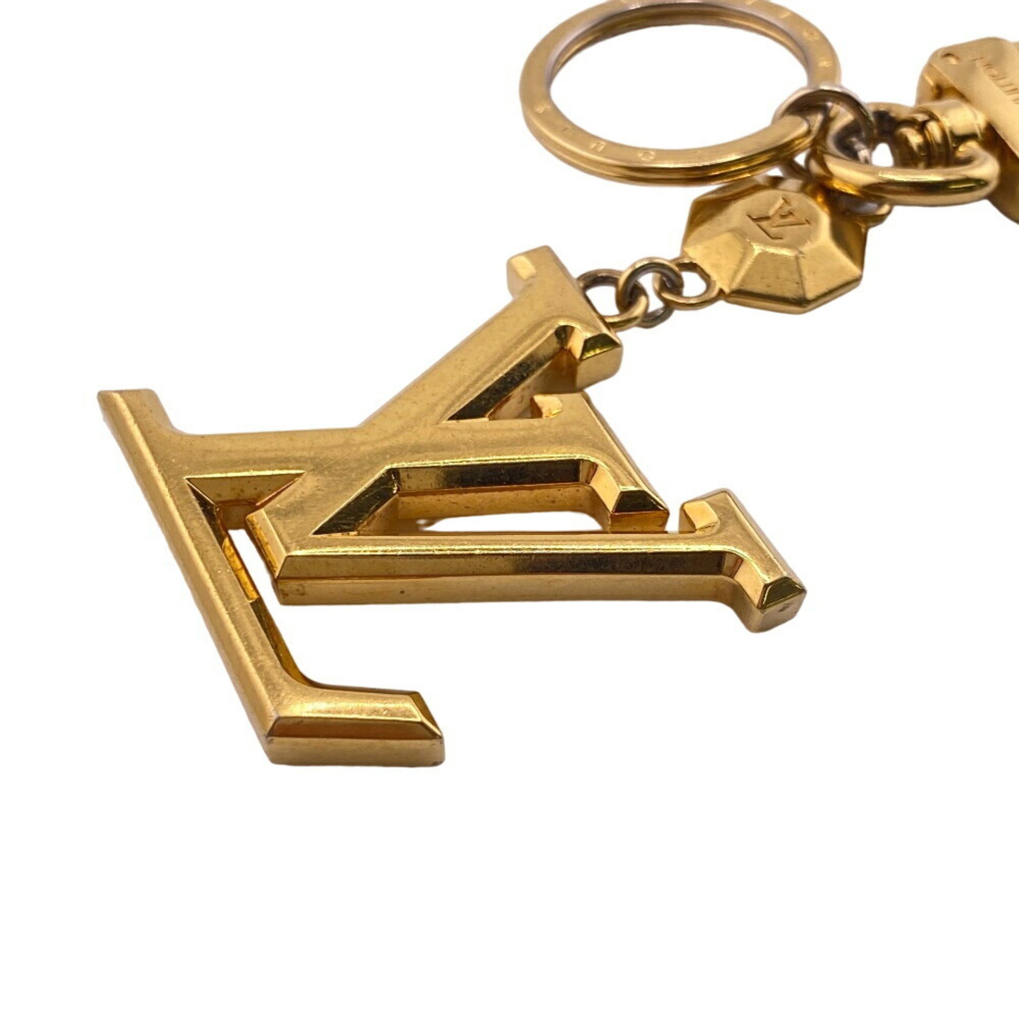 LOUIS VUITTON M65216 LV Facet Keychain Keyring Gold Unisex