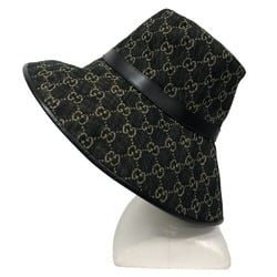 GUCCI 679455 GG Jacquard Denim M 57 Hat Black Unisex