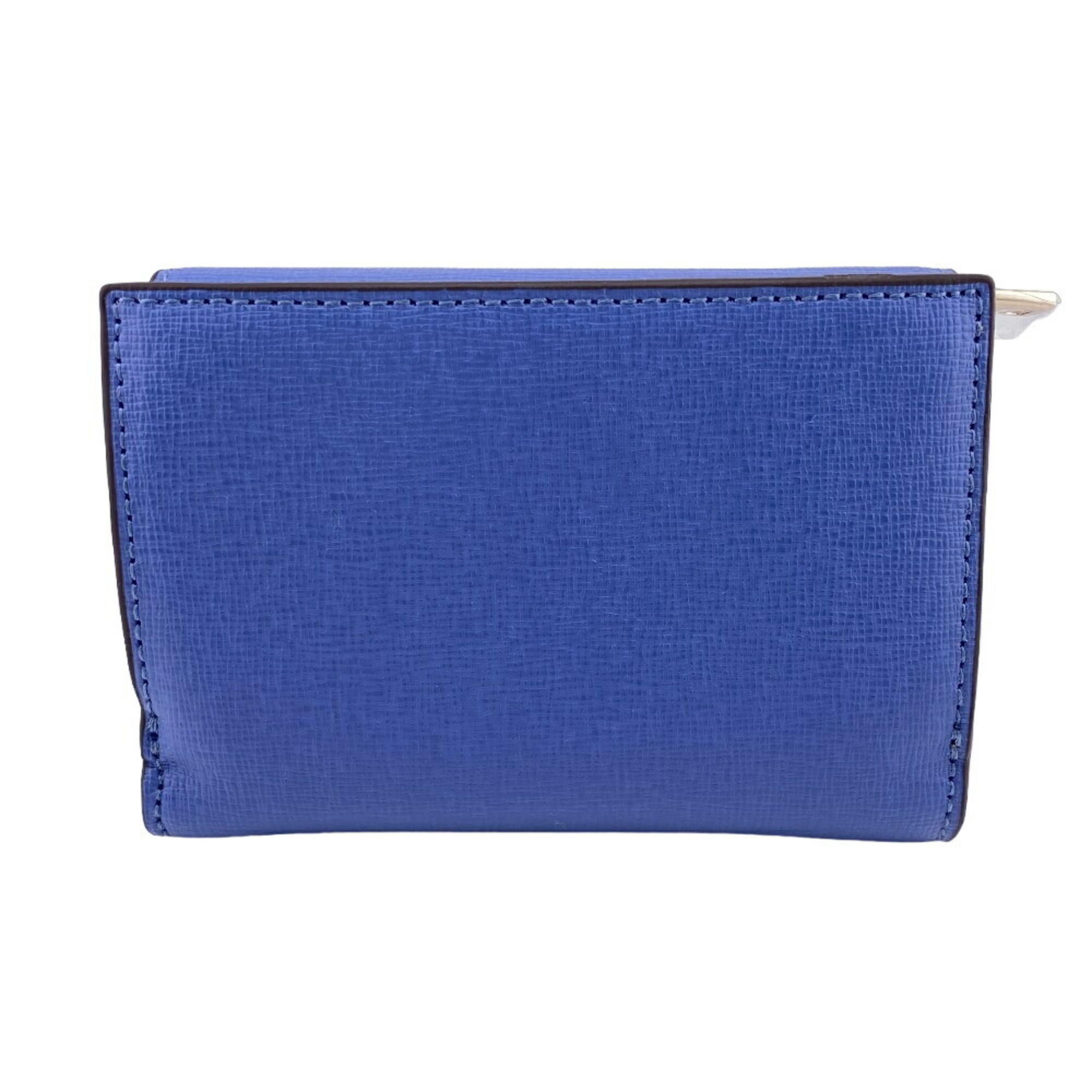 Furla PCZ0UNO Compact Wallet Zip Tri-fold Blue Women's