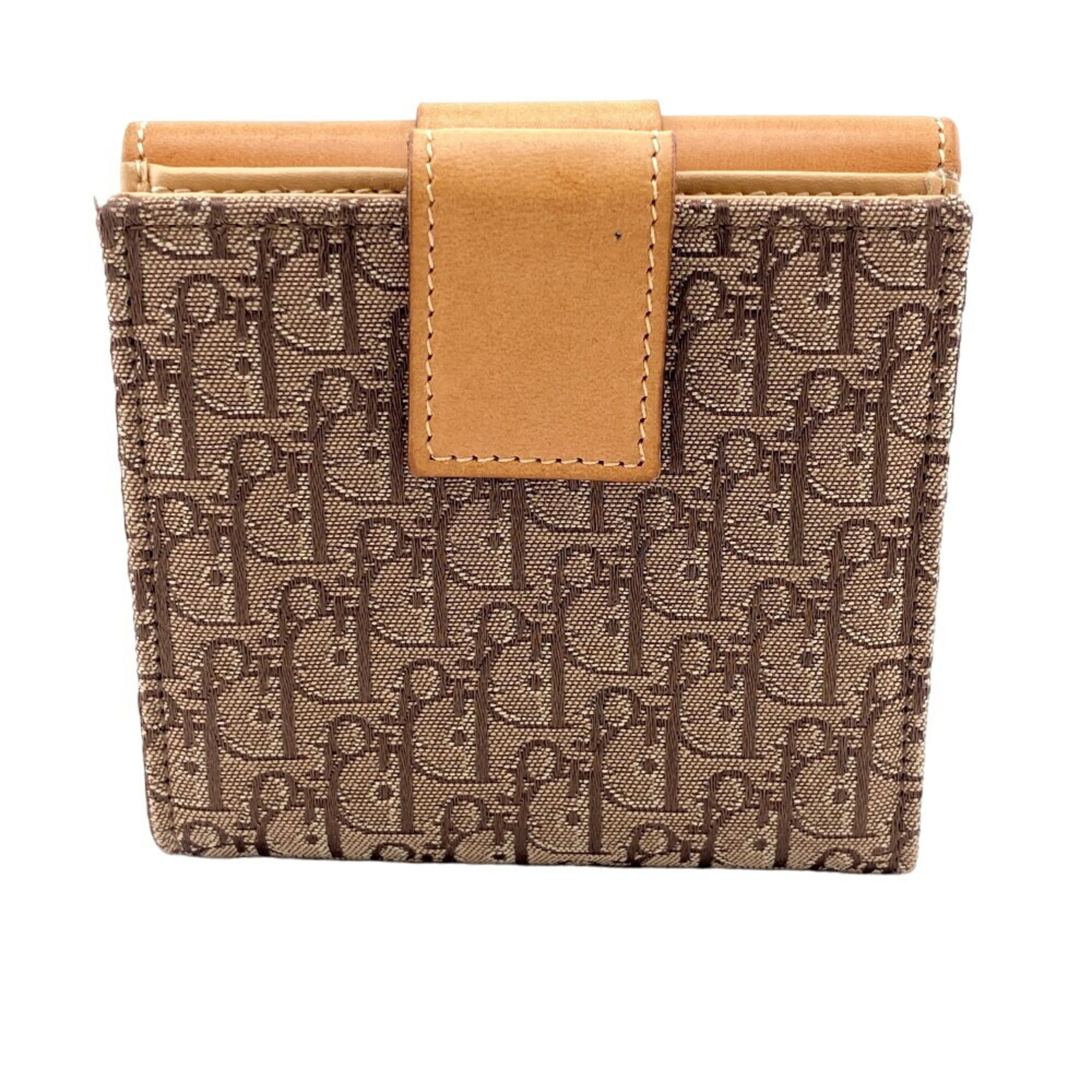 Christian Dior Trotter Bi-fold Wallet Beige Women's