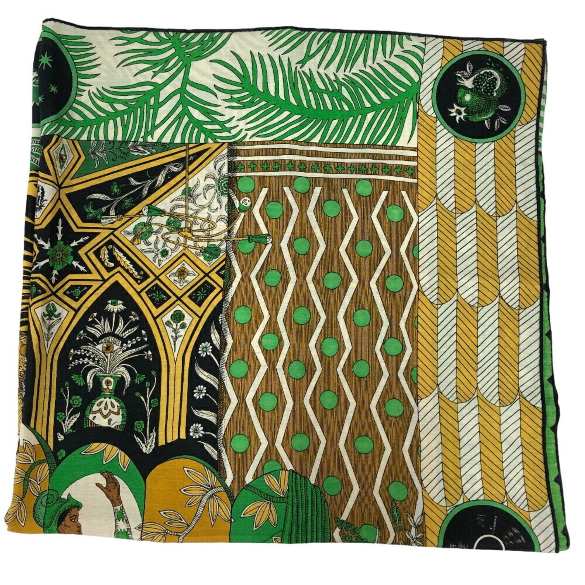 HERMES Hermes Carre Gean Amazon Dance Scarf Muffler Green Women's