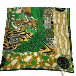 HERMES Hermes Carre Gean Amazon Dance Scarf Muffler Green Women's