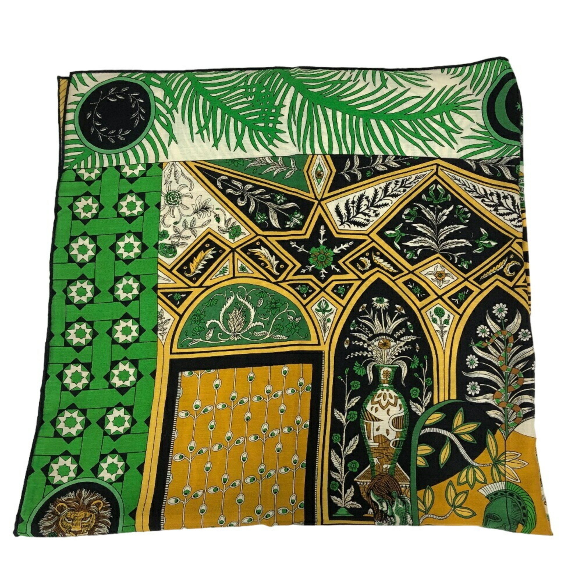 HERMES Hermes Carre Gean Amazon Dance Scarf Muffler Green Women's