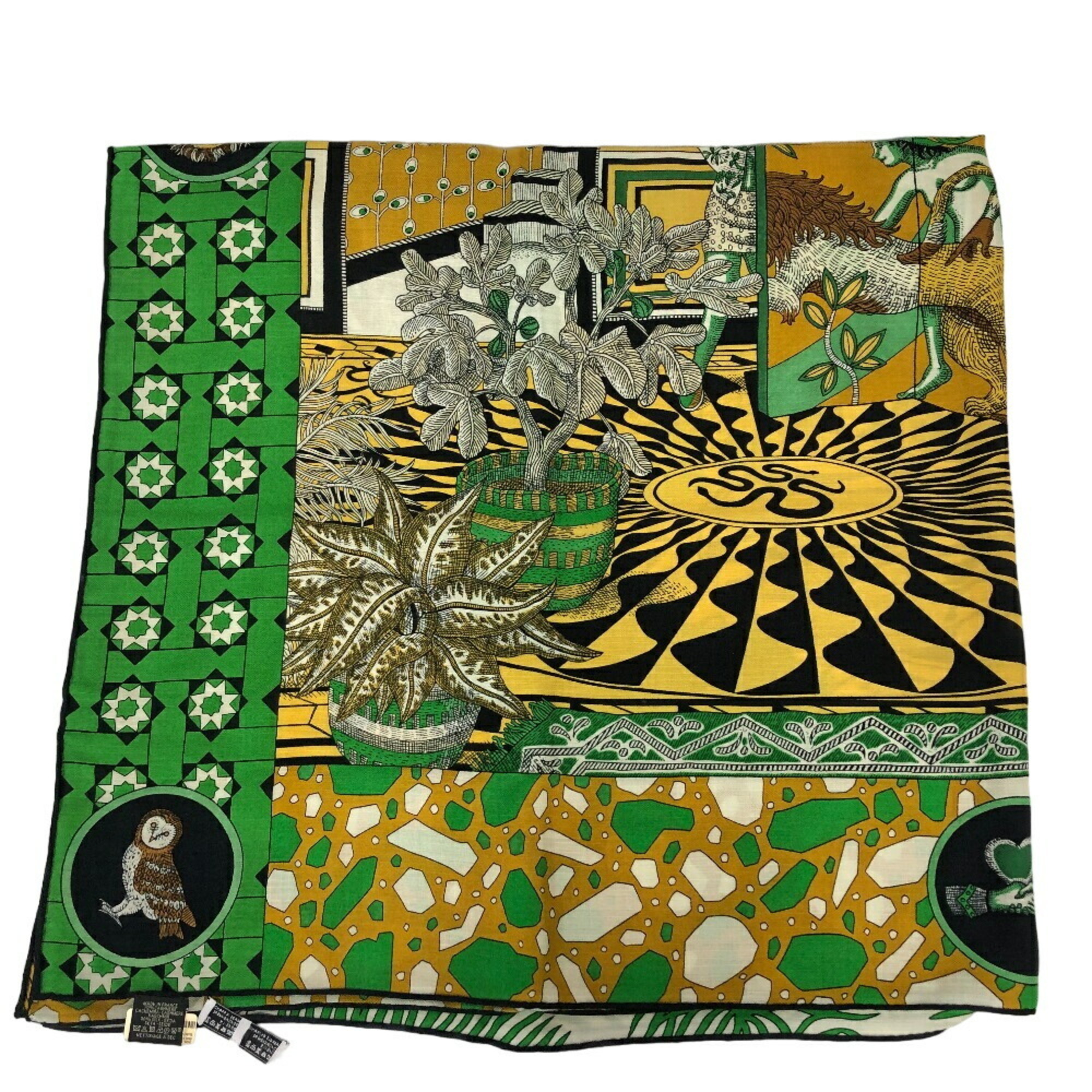 HERMES Hermes Carre Gean Amazon Dance Scarf Muffler Green Women's