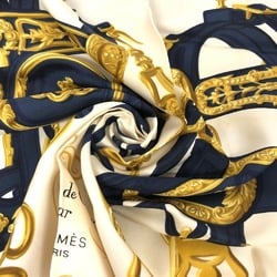 HERMES Hermes Carre 90 BRIDES de GALA Ceremonial Bridle Scarf Muffler Navy Unisex