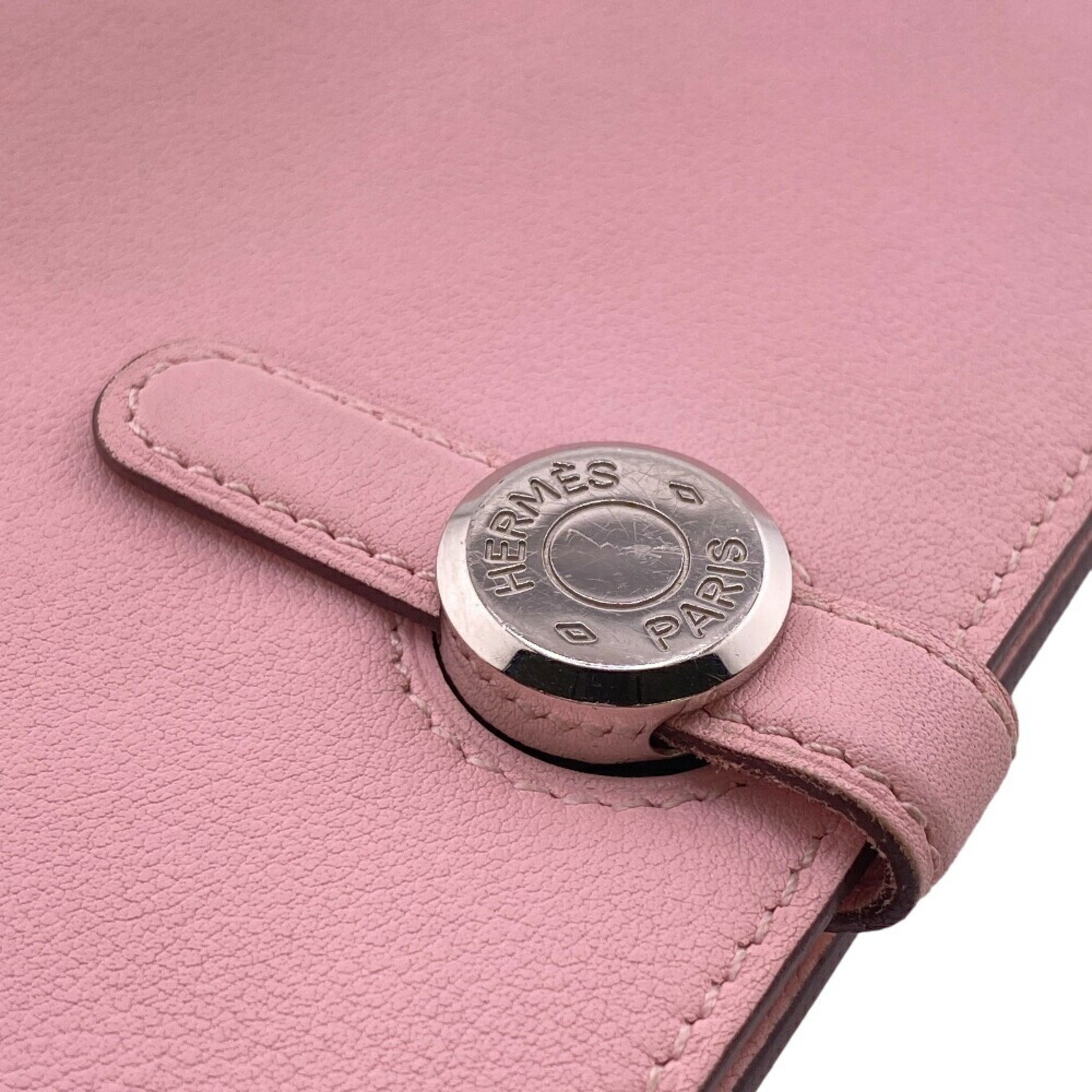 HERMES Dogon Long 2015 Wallet Pink Women's