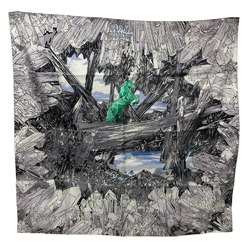 HERMES Hermes Carré 90 La Vallee de Cristal Crystal Valley Landscape Scarf Muffler Grey Unisex