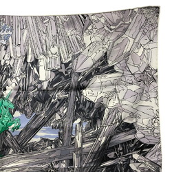 HERMES Hermes Carré 90 La Vallee de Cristal Crystal Valley Landscape Scarf Muffler Grey Unisex