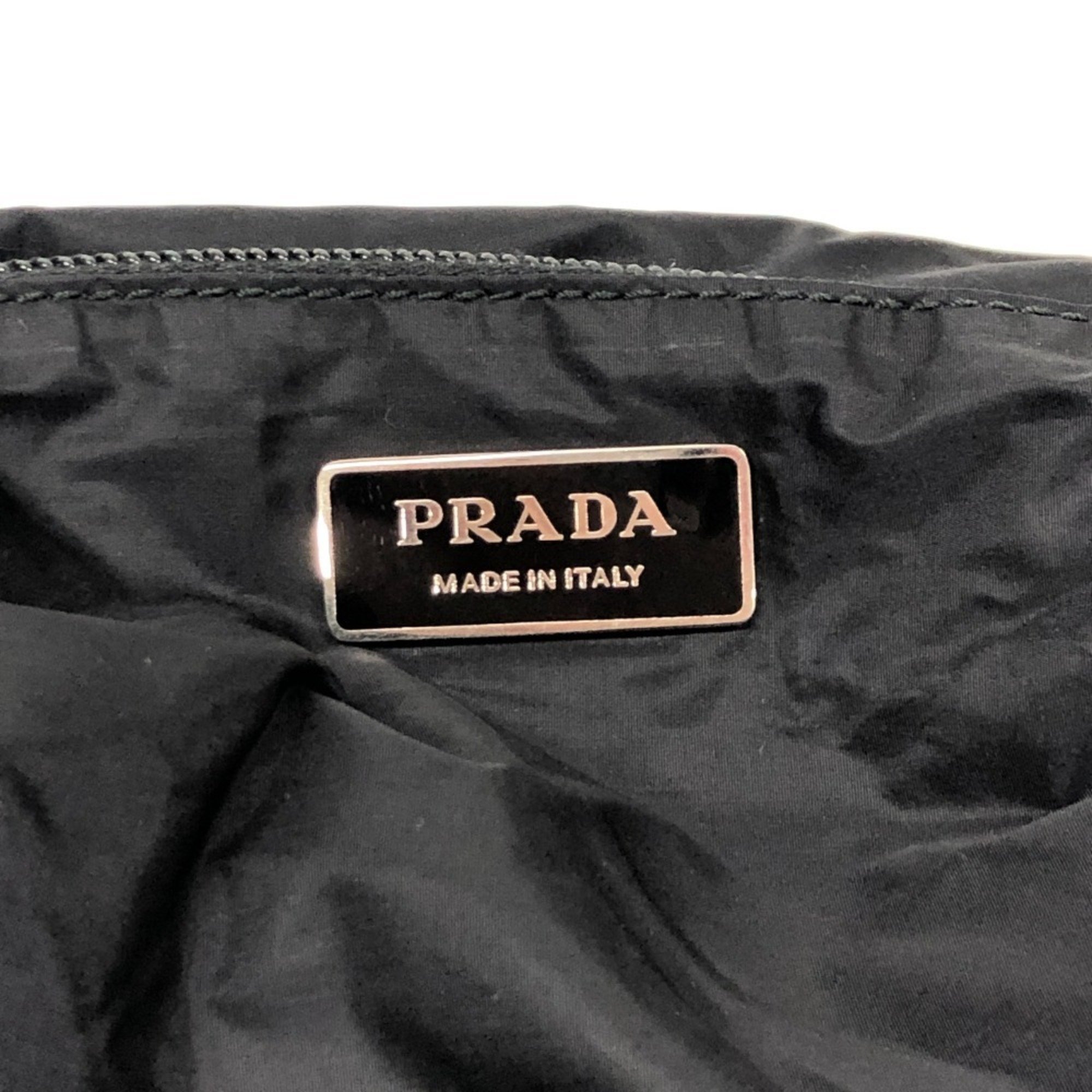 PRADA Prada Triangle Plate Tote Bag Black Unisex