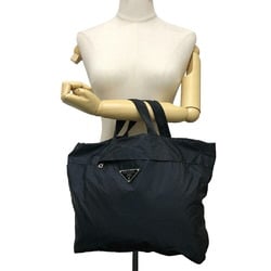 PRADA Prada Triangle Plate Tote Bag Black Unisex