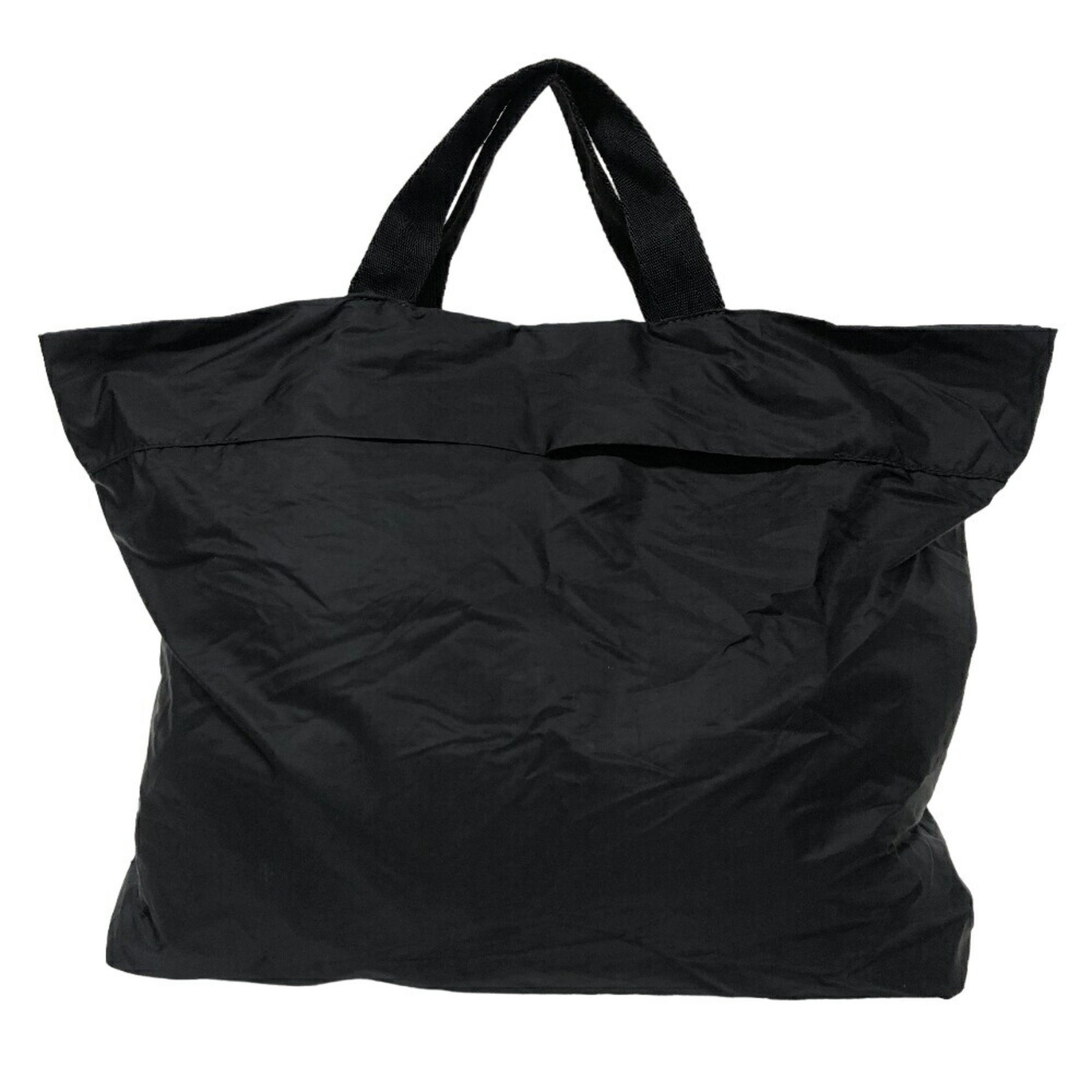 PRADA Prada Triangle Plate Tote Bag Black Unisex