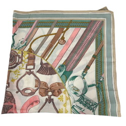 HERMES Hermes Carre Gean Duo d'Etriers Stirrup Scarf Muffler Beige Women's