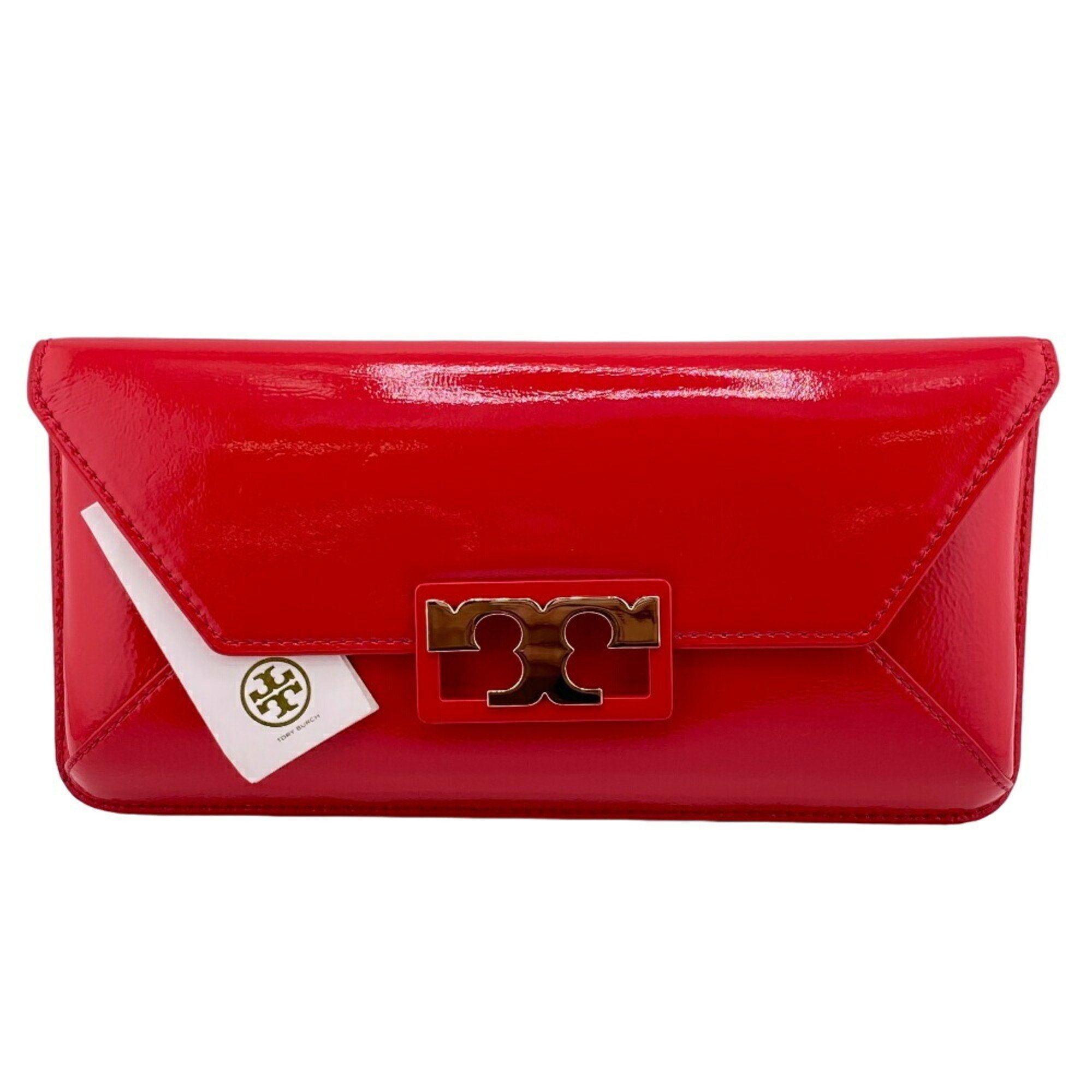 Tory Burch 36854 GIGI Clutch Bag Red Women's