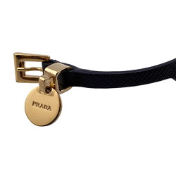 PRADA Prada Triangle Plate Saffiano Bracelet Black Women's