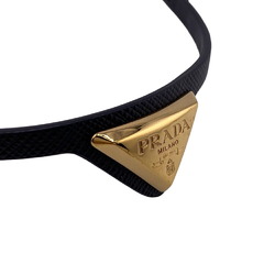 PRADA Prada Triangle Plate Saffiano Bracelet Black Women's