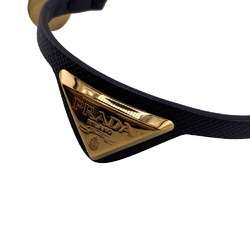 PRADA Prada Triangle Plate Saffiano Bracelet Black Women's