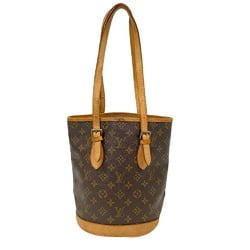 LOUIS VUITTON M42238 Petit Bucket Monogram Tote Bag Brown Women's