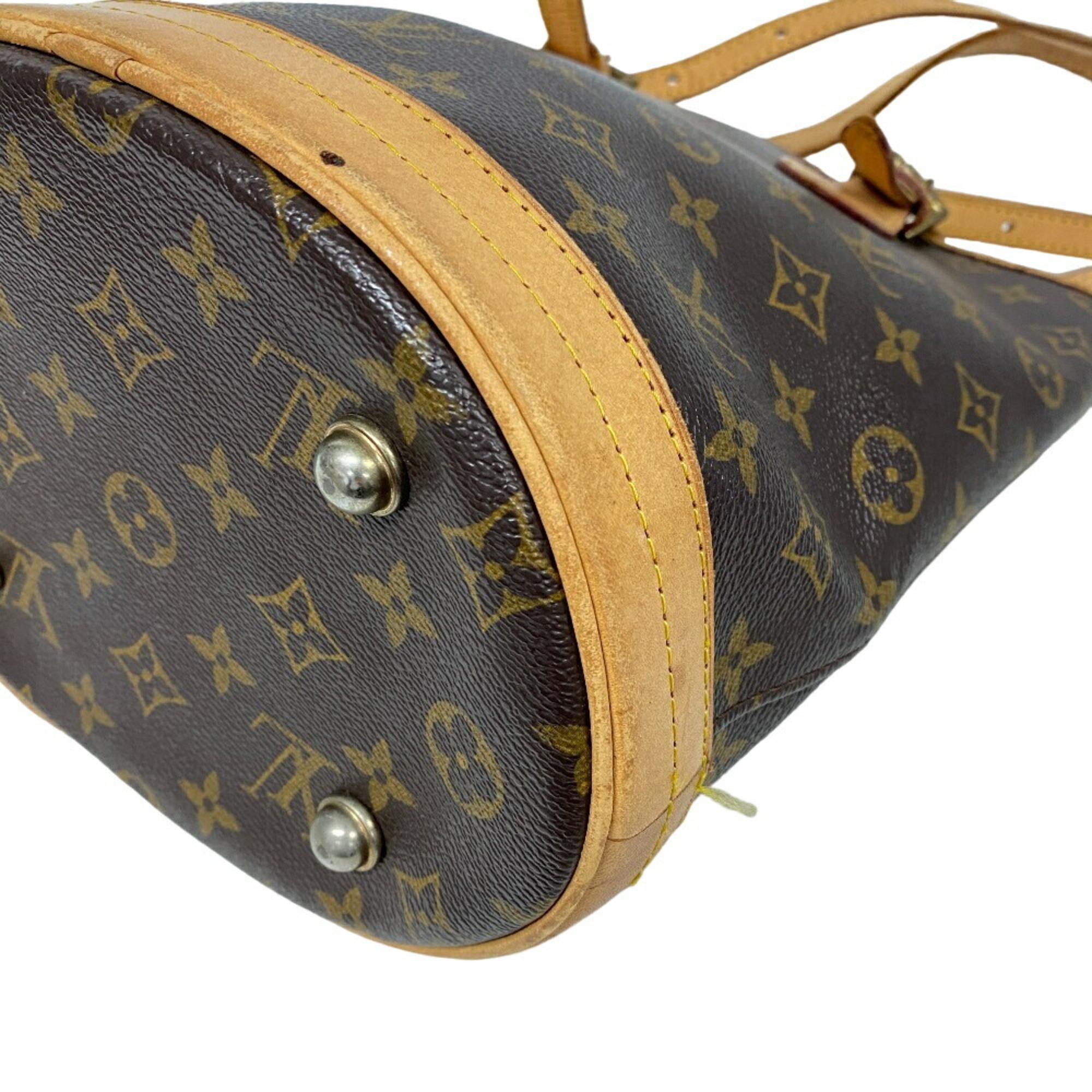 LOUIS VUITTON M42238 Petit Bucket Monogram Tote Bag Brown Women's