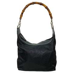 GUCCI Bamboo Handbag Black Women's