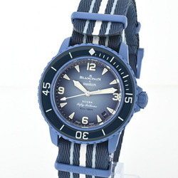 Swatch Blancpain Fifty Fathoms Atlantic Ocean S035A100 Blue Automatic Watch E-156173