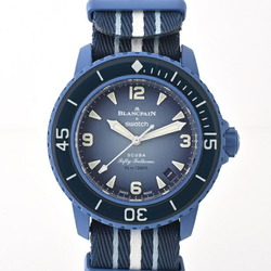 Swatch Blancpain Fifty Fathoms Atlantic Ocean S035A100 Blue Automatic Watch E-156173