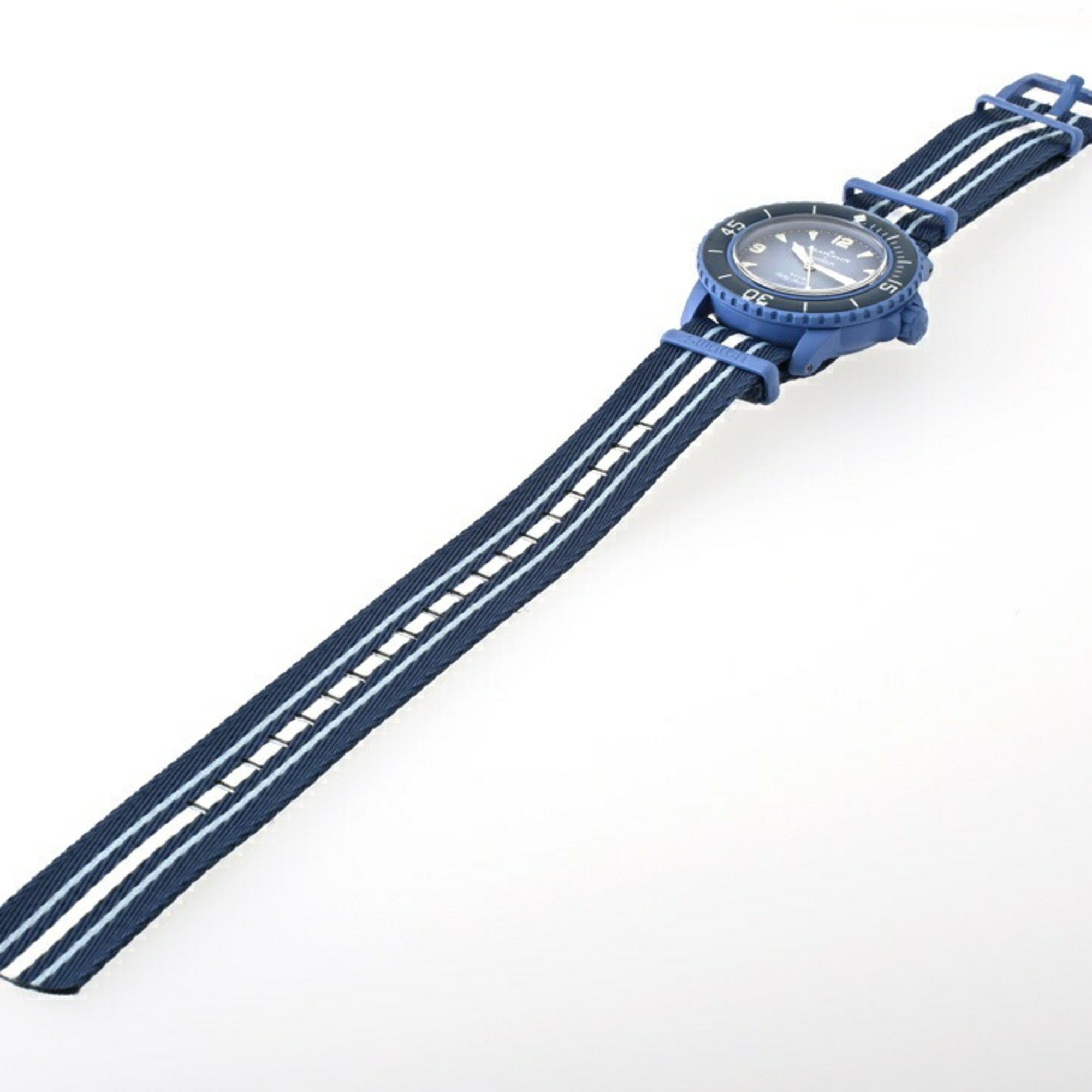 Swatch Blancpain Fifty Fathoms Atlantic Ocean S035A100 Blue Automatic Watch E-156173