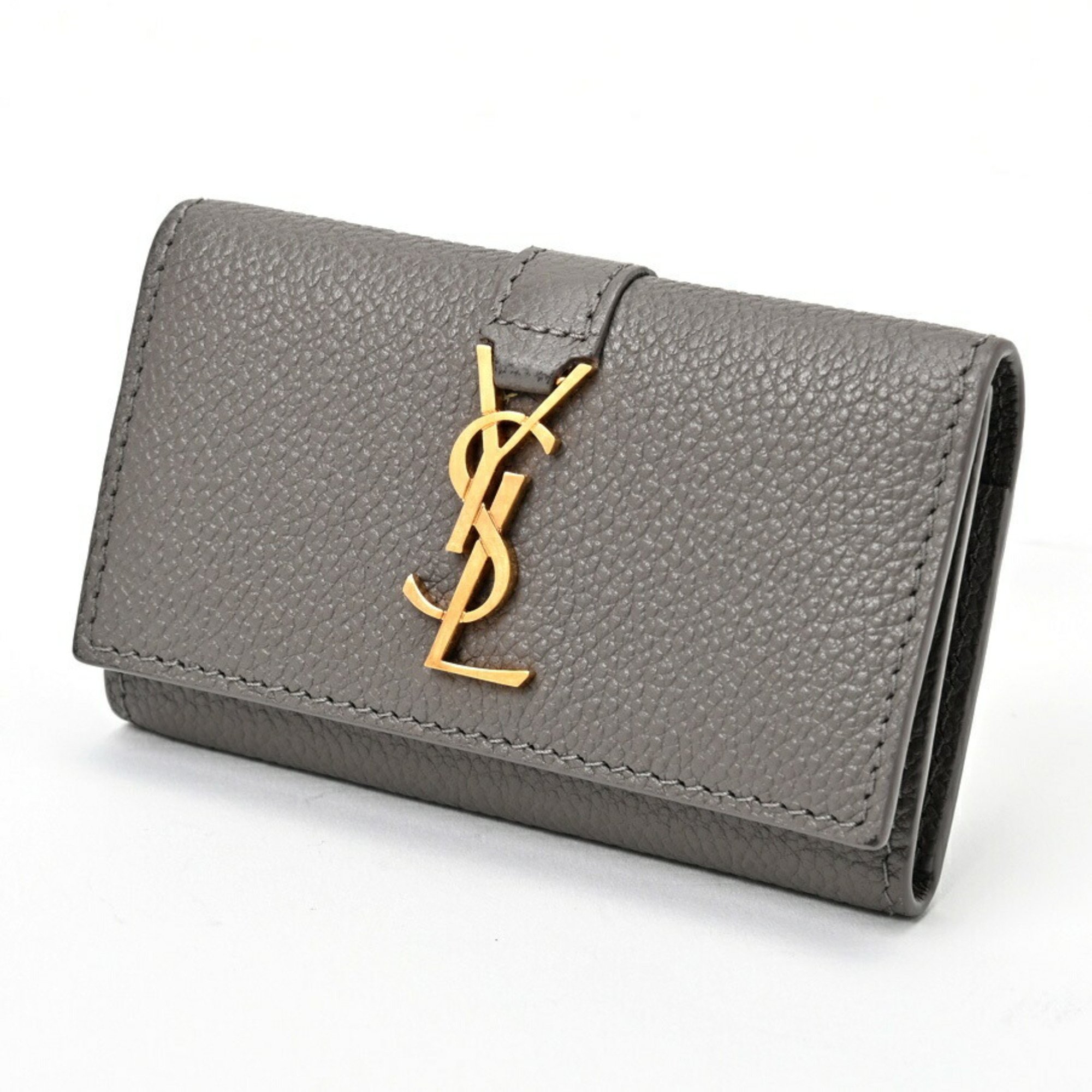 Saint Laurent Monogram Key Case 693749 Gray S-156229