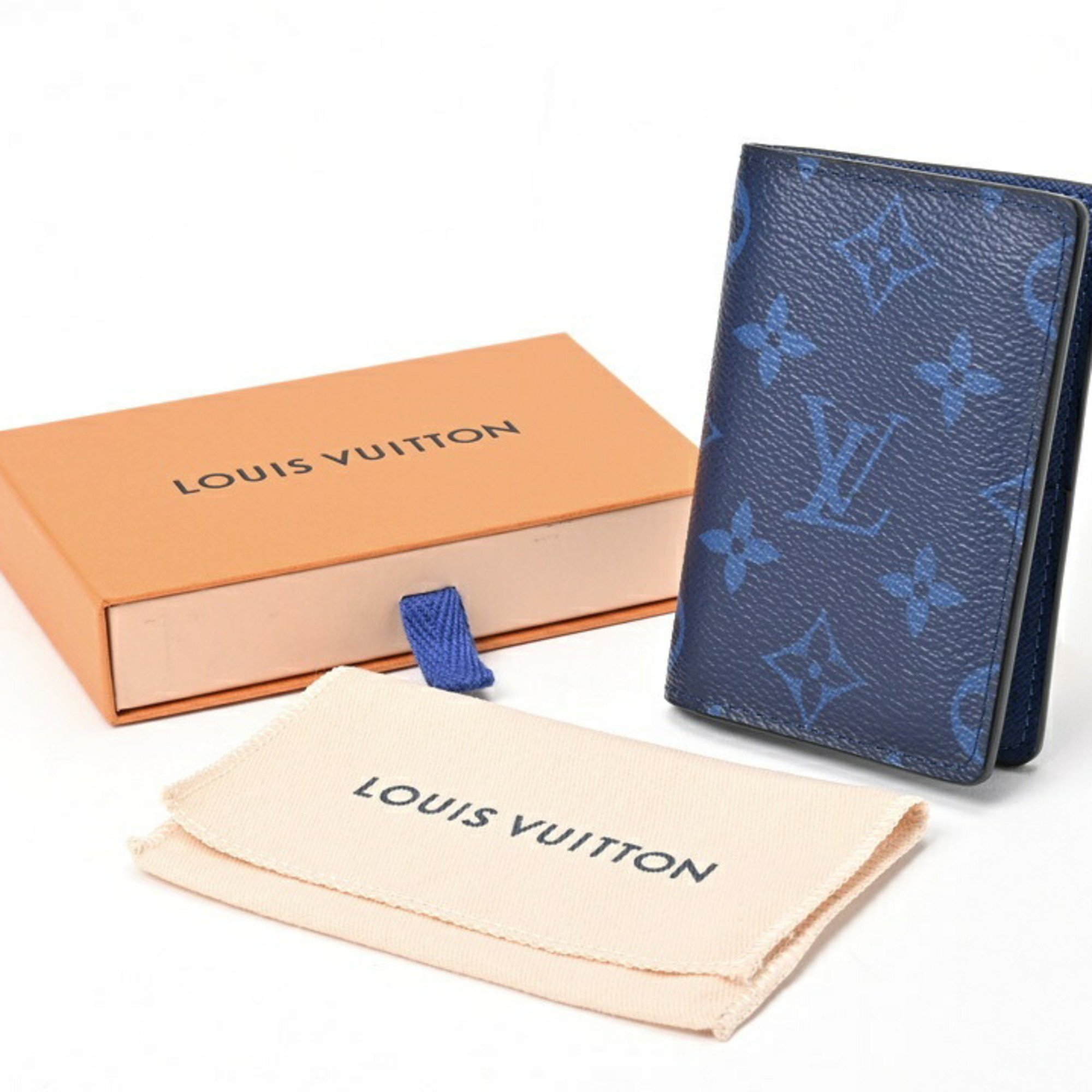 Louis Vuitton LOUIS VUITTON Card Case Organizer de Poche M30301 Taiga Rama/Monogram Cobalt (Blue) S-156300