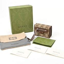 Gucci Balenciaga Collaboration Hacker Project Tri-fold Compact Wallet 681708 GG Canvas/Leather Brown E-156335