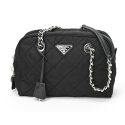 PRADA Quilted Chain Shoulder Boston Bag 1BB072 Nylon Nero (Black) S-156312