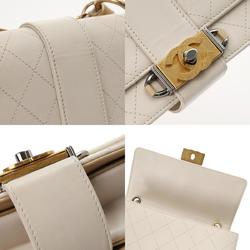 CHANEL Chanel Matelasse White Women's Calf Shoulder Bag