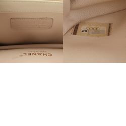 CHANEL Chanel Matelasse White Women's Calf Shoulder Bag