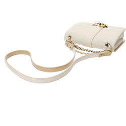 CHANEL Chanel Matelasse White Women's Calf Shoulder Bag