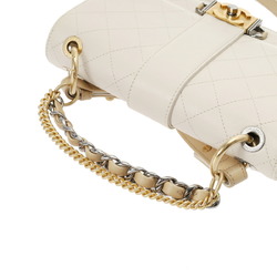 CHANEL Chanel Matelasse White Women's Calf Shoulder Bag