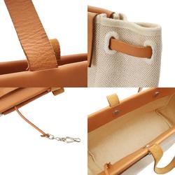 HERMES Hermes Airbag Cabas GM Beige Brown □F stamp (around 2002) Unisex Canvas Leather Tote Bag