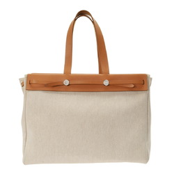 HERMES Hermes Airbag Cabas GM Beige Brown □F stamp (around 2002) Unisex Canvas Leather Tote Bag