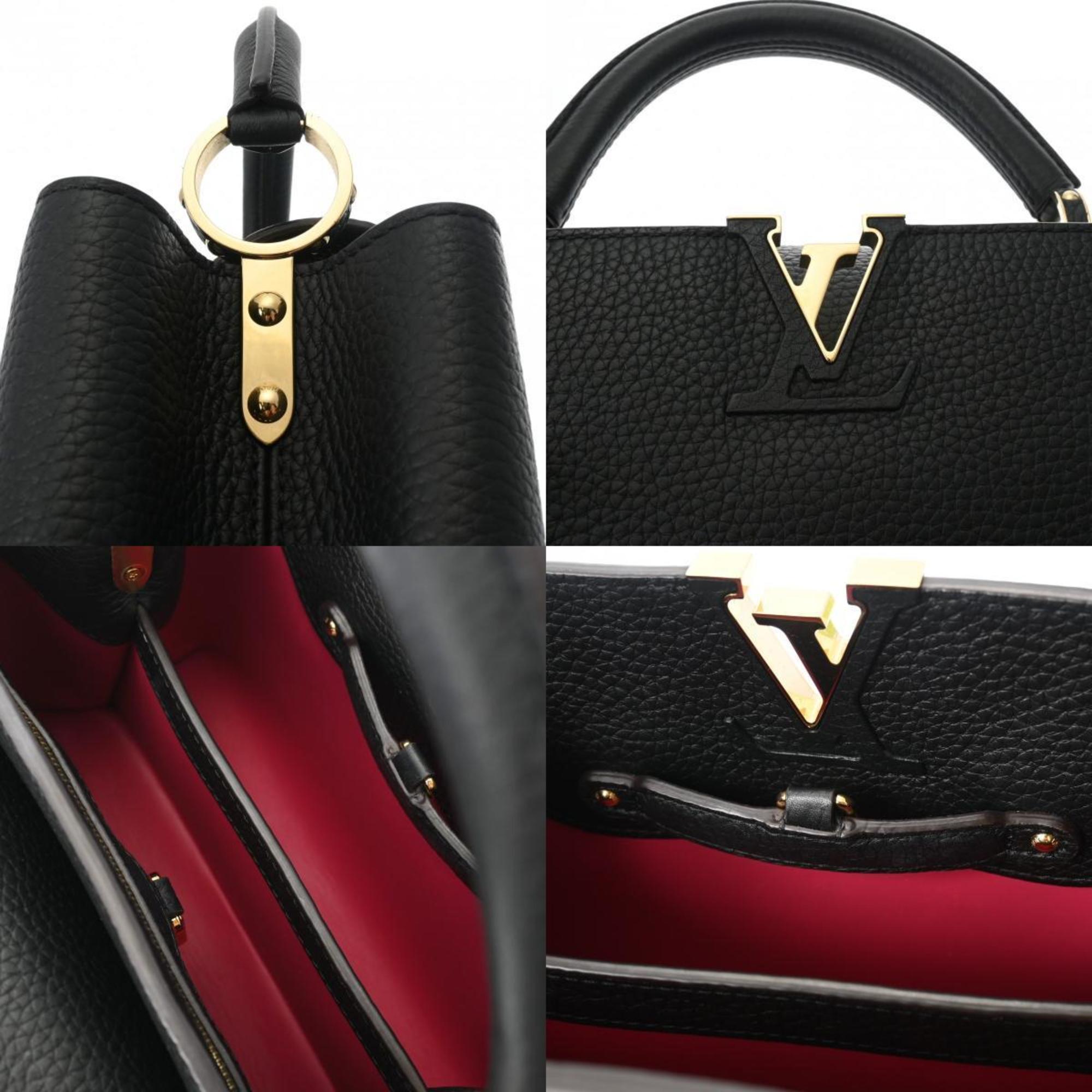 LOUIS VUITTON Capucines BB Noir M94755 Women's Taurillon Leather Handbag