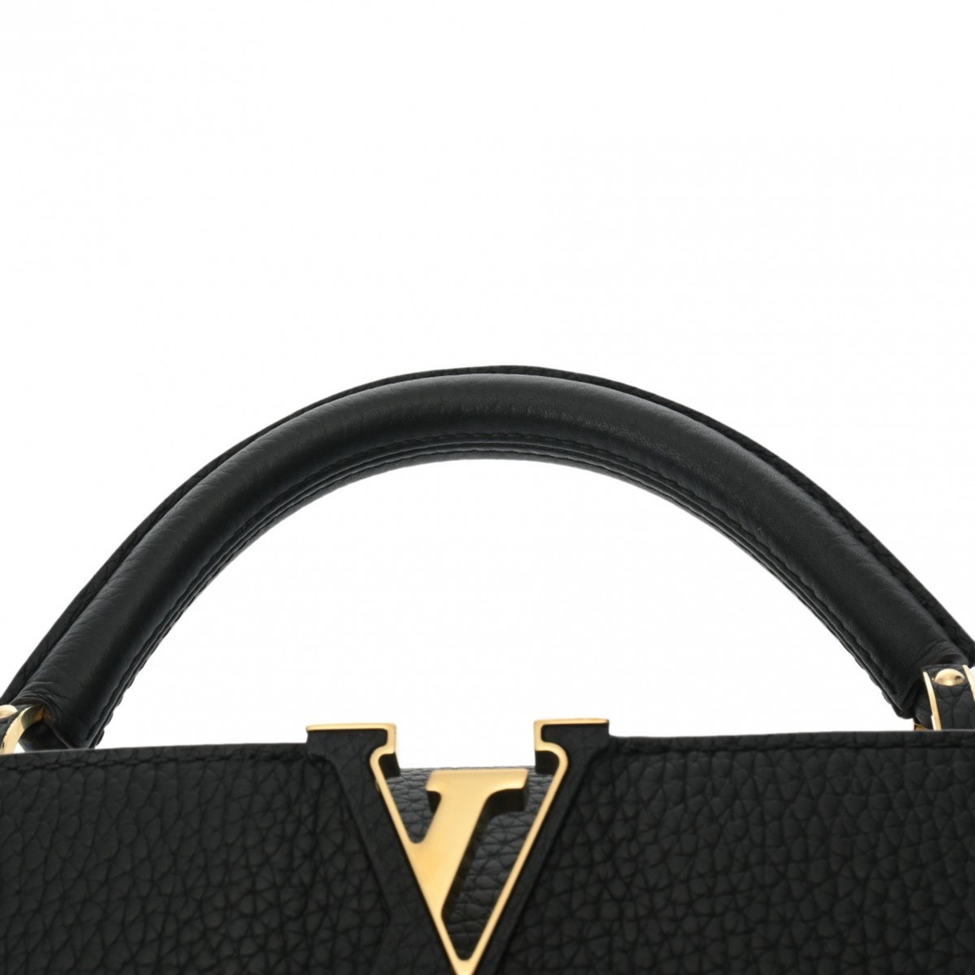 LOUIS VUITTON Capucines BB Noir M94755 Women's Taurillon Leather Handbag