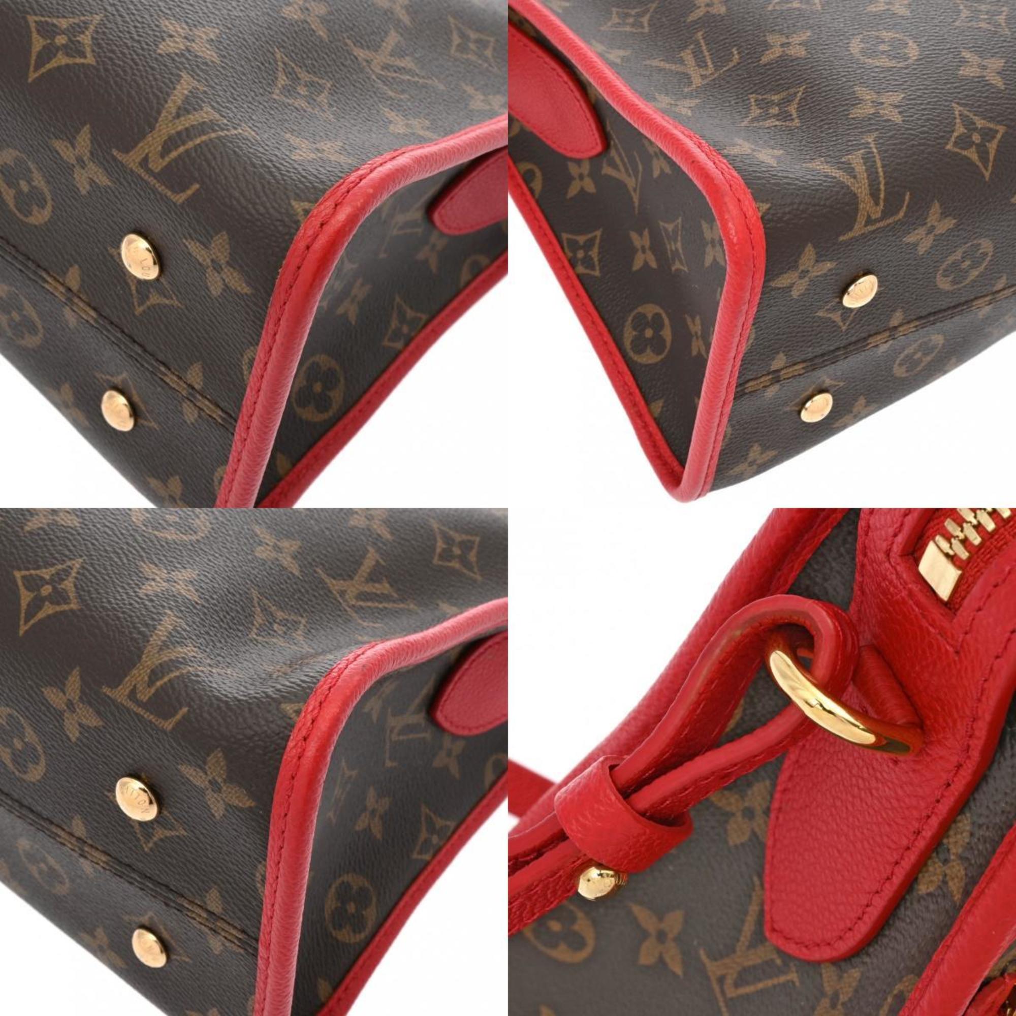 LOUIS VUITTON Louis Vuitton Monogram Popincourt PM Rouge M43433 Women's Canvas Handbag