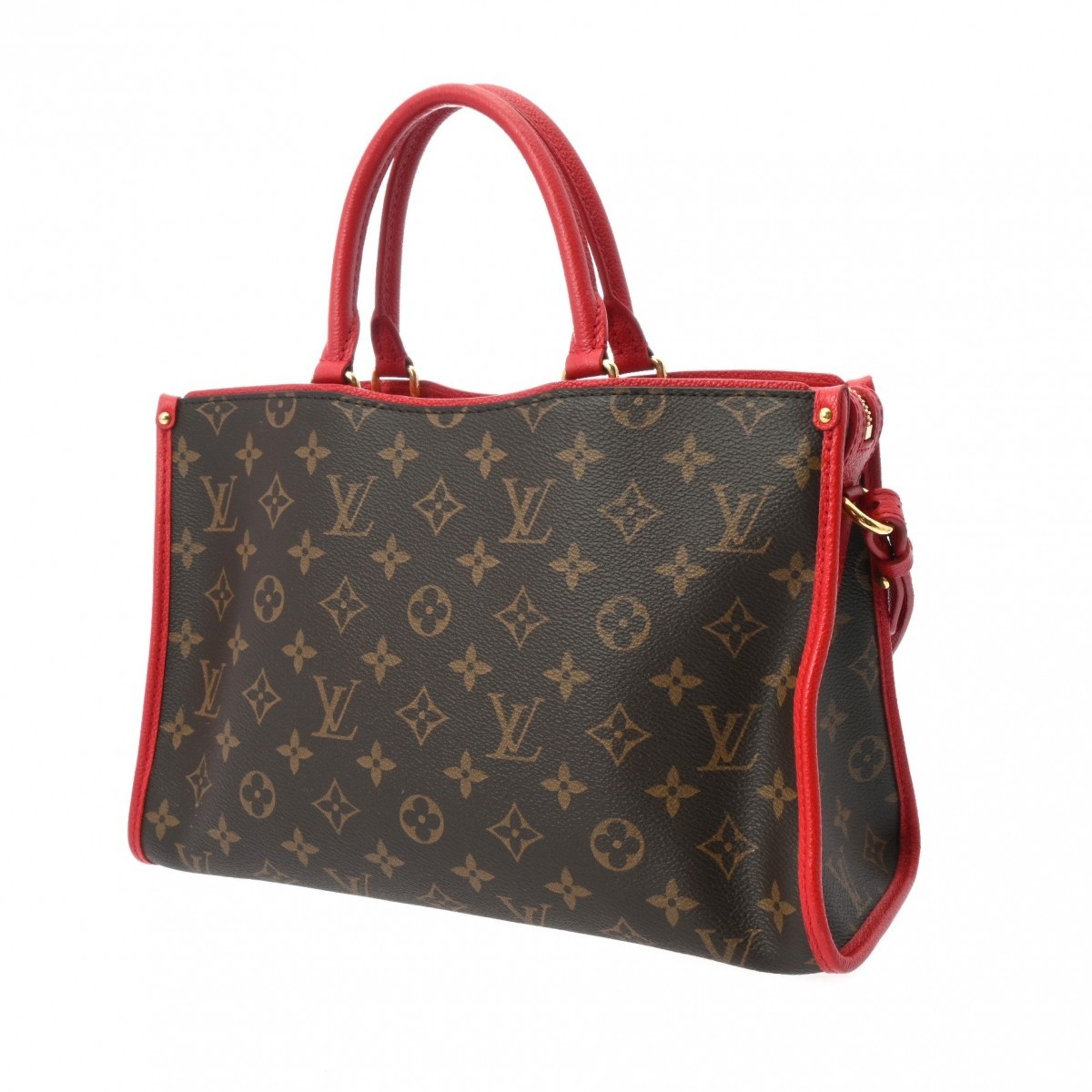 LOUIS VUITTON Louis Vuitton Monogram Popincourt PM Rouge M43433 Women's Canvas Handbag