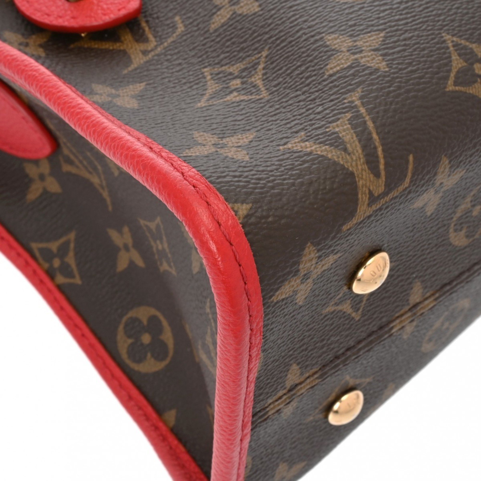 LOUIS VUITTON Louis Vuitton Monogram Popincourt PM Rouge M43433 Women's Canvas Handbag