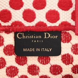 CHRISTIAN DIOR Christian Dior Vertical Book Tote Flower Red/White Women's Canvas Handbag