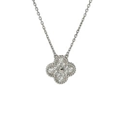 VAN CLEEF & ARPELS Alhambra Diamond VCAR6100 Women's 18K White Gold Necklace