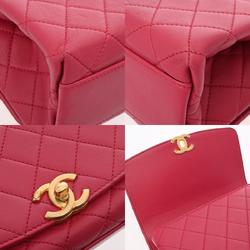 CHANEL Chanel Matelasse 20cm Pink Women's Calfskin Shoulder Bag