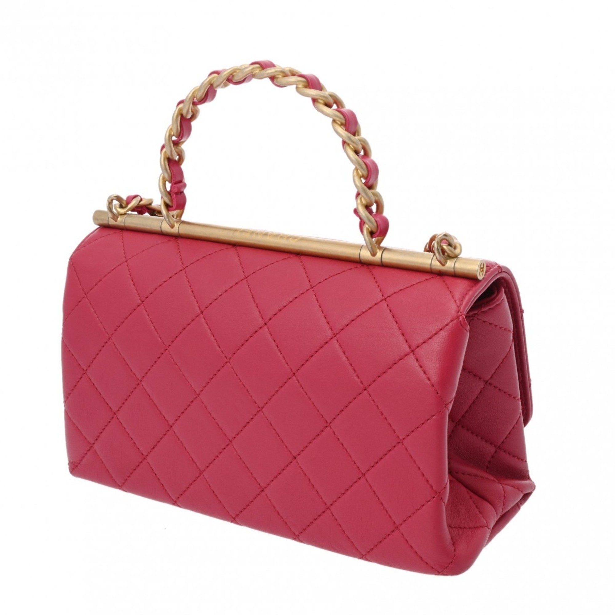 CHANEL Chanel Matelasse 20cm Pink Women's Calfskin Shoulder Bag