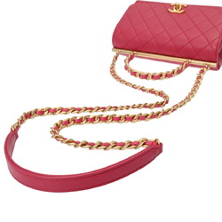 CHANEL Chanel Matelasse 20cm Pink Women's Calfskin Shoulder Bag