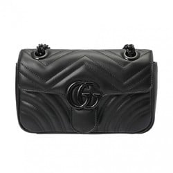 GUCCI GG Marmont Quilted Black 446744 Women's Leather Shoulder Bag