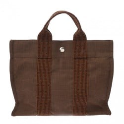 HERMES Hermes Air Line PM Brown Women's Canvas Tote Bag